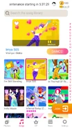 Imya 505 on the Just Dance Now menu (2020 update, phone)