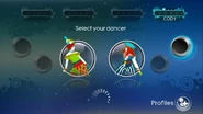 Just Dance: Greatest Hits coach selection screen (Wii)