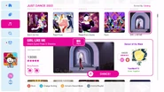 Girl Like Me on the Just Dance 2022 menu