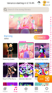 Dancing Queen on the Just Dance Now menu (2020 update, phone)