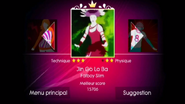 Jin Go Lo Ba w menu Just Dance