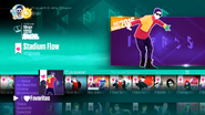 Stadium Flow on the Just Dance 2017 menu