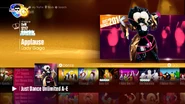 Applause on the Just Dance 2017 menu