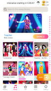 Teacher on the Just Dance Now menu (2020 update, phone)