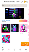 Good Feeling on the Just Dance Now menu (2020 update, phone)