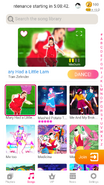 Mary Had a Little Lamb on the Just Dance Now menu (2020 update, phone)