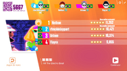 Just Dance Now scoring screen (2017 update)