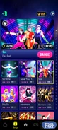 Sax on the Just Dance Now menu (2024 update, phone)