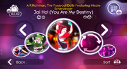 Jai Ho! (You Are My Destiny) on the Just Dance 2 menu