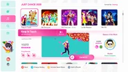 Keep in Touch on the Just Dance 2020 menu (8th-gen)