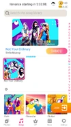 Not Your Ordinary on the Just Dance Now menu (2020 update, phone)