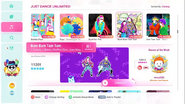 Bum Bum Tam Tam on the Just Dance 2020 menu