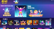 Fame on the Just Dance Now menu (original, computer)