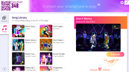 Don't Worry on the Just Dance Now menu (2020 update, computer)