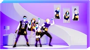 The coaches on the icon for the 2024 version of the Just Dance Now playlist "Family Fiesta" and the playlist "Family First!"