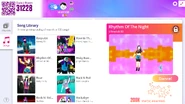 Rhythm of the Night on the Just Dance Now menu (2020 update, computer)