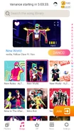 New World on the Just Dance Now menu (2020 update, phone)