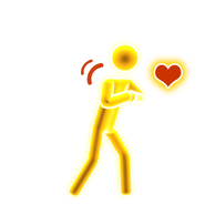 Solo pictogram with a more yellowish body and non-golden props (Troublemaker)