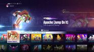 Apache (Jump On It) on the Just Dance 2016 menu