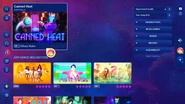 Canned Heat on the Just Dance 2024 Edition menu