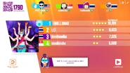 Just Dance Now scoring screen (2017 update)