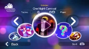 One Night Carnival on the Just Dance Wii menu (translated version)