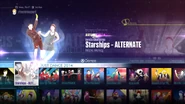 Starships (Charleston Version) on the Just Dance 2016 menu