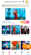 Uptown Funk on the Just Dance Now menu (2020 update, phone)