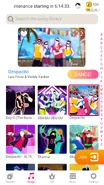 Despacito on the Just Dance Now menu (2020 update, phone)