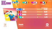 Just Dance Now scoring screen (2017 update)