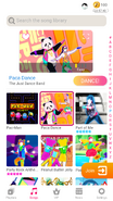 Paca Dance on the Just Dance Now menu (phone)