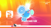 "WORLD DANCE FLOOR" on main menu icon