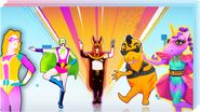 The coach on the icon for the Just Dance Now playlist "Wacky Coaches"