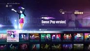 Danse (Pop Version) on the Just Dance 2016 menu