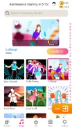 Lollipop on the Just Dance Now menu (2020 update, phone)