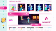 Leila on the Just Dance 2020 menu