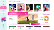 Miss Understood on the Just Dance 2020 menu