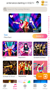 Sax on the Just Dance Now menu (2020 update, phone)