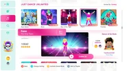 Fame on the Just Dance 2020 menu