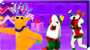 Rudolf on the cover for the "Groovy Xmas!" playlist in Just Dance Now (along with Last Christmas)