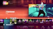 Gentleman on the Just Dance 2017 menu