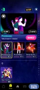 Promiscuous on the Just Dance Now menu (2024 update, phone)