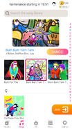 Bum Bum Tam Tam on the Just Dance Now menu (2020 update, phone)