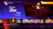 Circus (Extreme Version) on the Just Dance 2018 menu