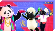 Panda and the background on the cover for the "For Kids" playlist in Just Dance Now (along with Sheep and Felide)