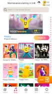 Happy on the Just Dance Now menu (2020 update, phone)