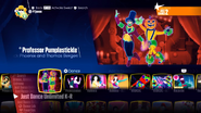 Professor Pumplestickle on the Just Dance 2018 menu