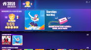 Starships on the Just Dance Now menu (outdated)