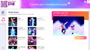 Let Me Love You on the Just Dance Now menu (2020 update, computer)