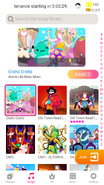 Oishii Oishii on the Just Dance Now menu (2020 update, phone)